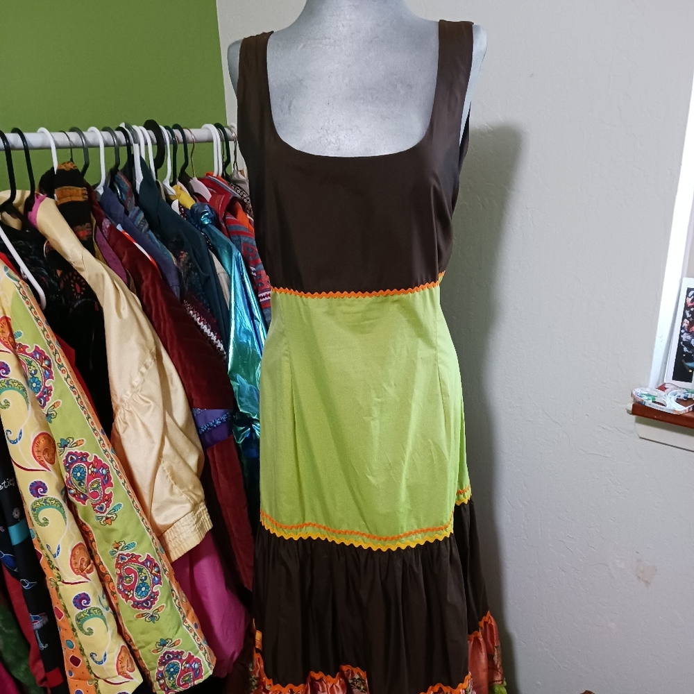 Indies tiered embroidered dress